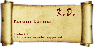 Korein Dorina névjegykártya